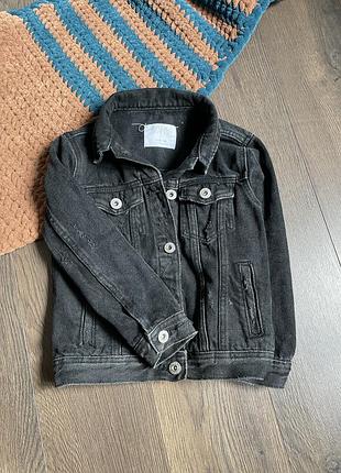 Куртка джинсовка zara джинсова чорна 5-6 років