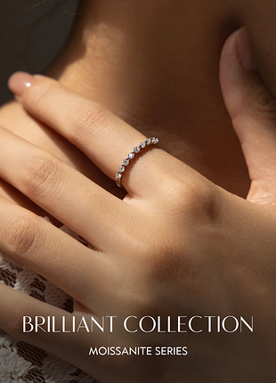 Кольцо с бриллиантами муассанитами. муассанит