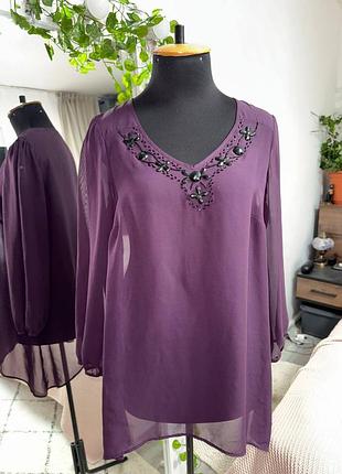 Прозрачная туника, с рукавами фонариками