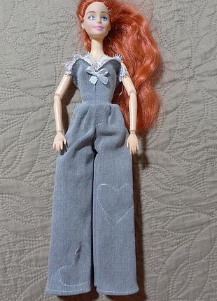 Одежда на куклу барби,джинсовый комбинезон