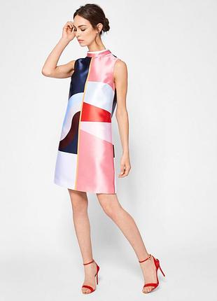 Стильна, сучасна міні-сукня без рукавів у стилі 60х абстрактний принт