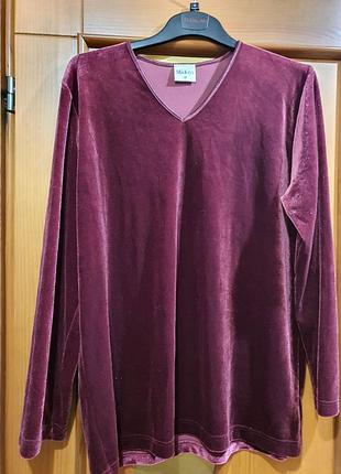 Блузка бархатная женская бордо