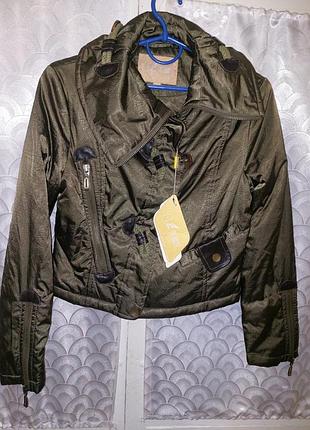 Стильная куртка-косуха евро-зима🍁из качественного материала, красивого отливом цвета хаки🔥