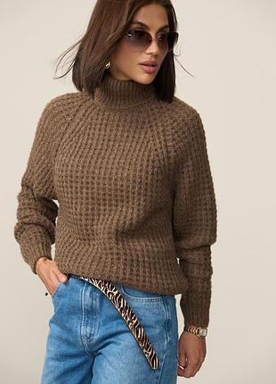 Светр з високою горловиною з преміальної пряжі вовна меріноса