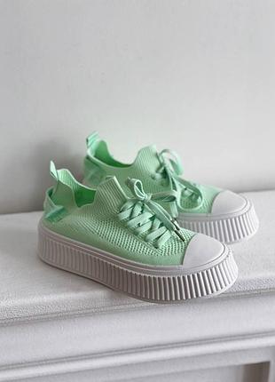 Текстильные кеды на платформе - мокасины 38р. в хорошем состоянии