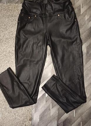 Штани з екошкіри з утепленням