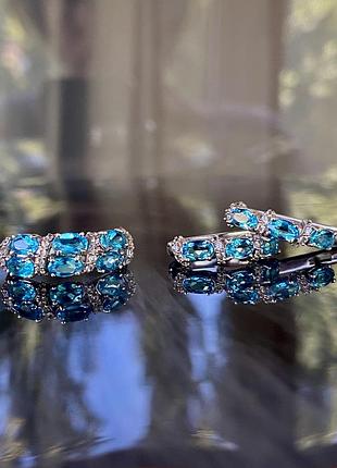 Срiбний комплект з блакитним кварцем неймовiрноi краси