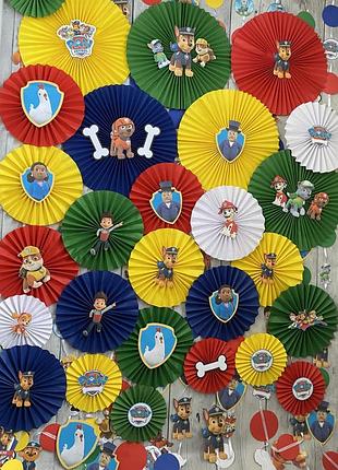 Декор на стену, фотозона на день рождение в стиле «щенячий патруль»