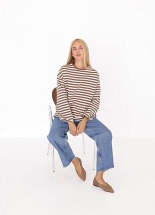 Трикотажный лонгслив тельняшка