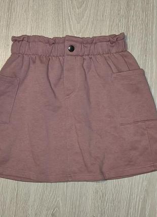 Теплая трикотажная юбка с кошенями george на 8-9 лет