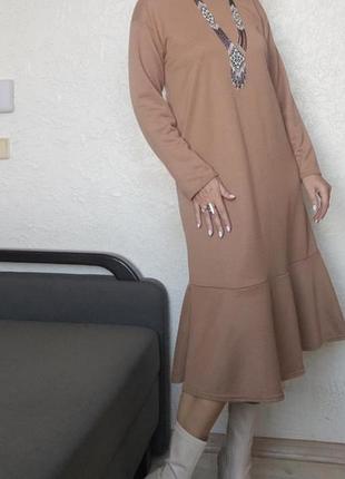 Трикотажна тепла сукня максі