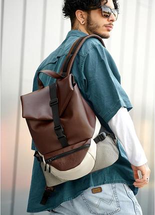 Рюкзак rene sambag renedouble шококлад чоловічий