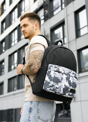 Мужской рюкзак zard 0st черный тканевый принт