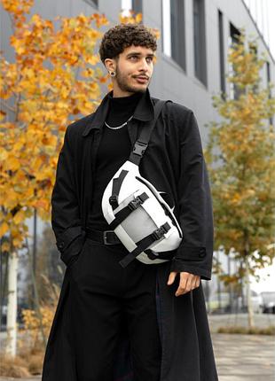 Большая мужская поясная сумка бананка sambag dynamicdart белая