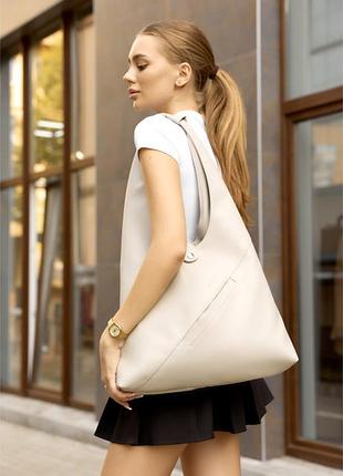 Жіноча сумка sambag hobo m сірий шовк