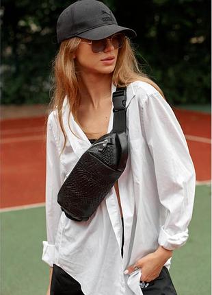 Сумка женская через плечо бананка sambag holster msh черная