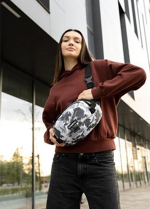 Сумка через плечо женская бананка sambag flex pro принт "spot"