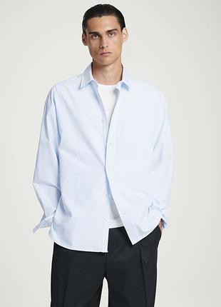 Сорочка чоловіча cos wide oversized cotton oxford shirt / l