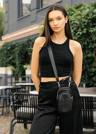 Женская сумка sambag modena 0gs принт крокодила