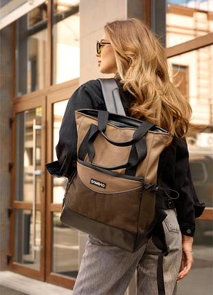 Сумка sambag shoper x хаки женская