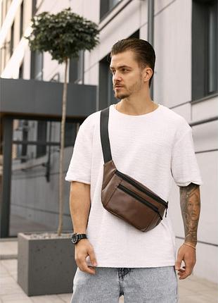 Сумка на пояс бананка sambag tirso lch шоколад