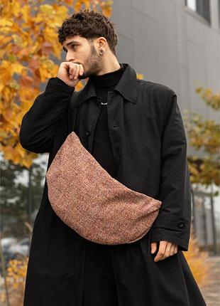 Чоловіча сумка sambag hobo bag-glove теракотова тканева