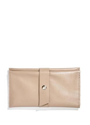 Женский кожаный кошелек 0ss бежевый