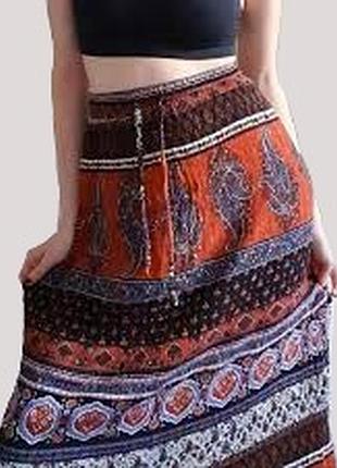 100% вискоза. натуральная длинная женская юбка new look летняя пляжная вискозная