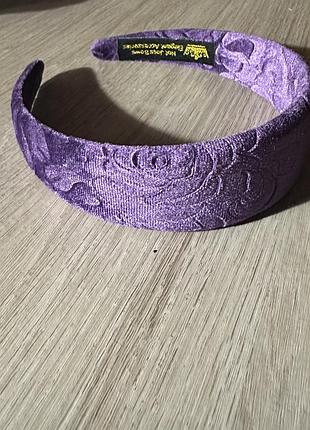 Вінтажний фіолетовий обруч для волосся з рельєфним візерунком
