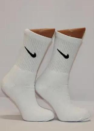 6 пар підліткові високі зимові махрові шкарпетки найк 36-39р.білі.