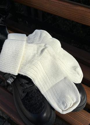 Женские шерстяные зимние высокие носки с отворотом кардешлер 35-40р. туречева без махры.