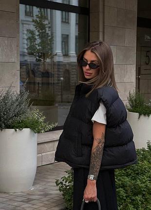 Невероятно крутая жилетка оверсайз, низ на затяжках.