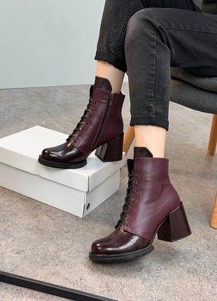 Бордові марсала вишневі черевики