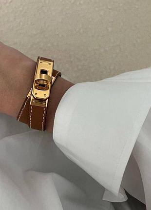 Шкіряний браслет ермес люкс