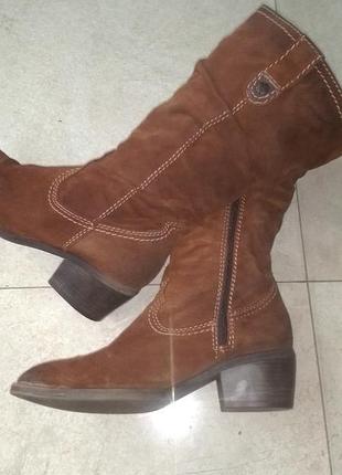 Tamaris (немечковая) -демисезонные замшевые сапоги 39 размер.
