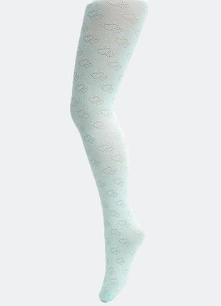 Колготки дитячі ментолові в сердечка
