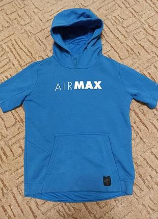 Кофта спортивная женская худи с коротким рукавом капюшонка коттоновая