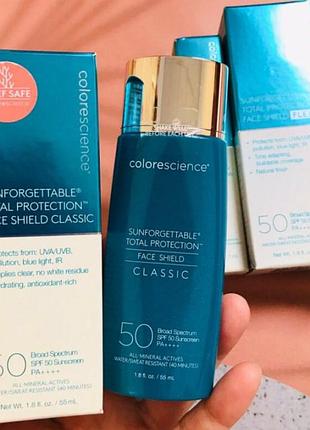 Сонцезахисний крем для обличчя colorescience sunforgettable total protection face shield classic spf 50