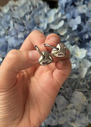 Сережки кульчики сердечка