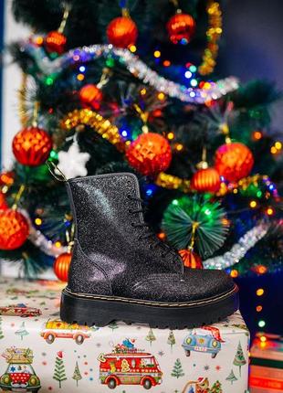 Женские кожаные зимние ботинки dr.martens jadon black черного цвета 😍(на меху)3 фото