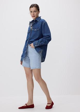 Джинсовая оверсайз рубашка reserved