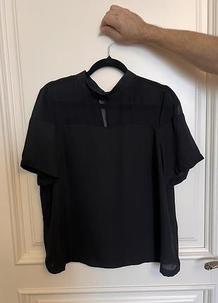 Чорна шифонова блуза