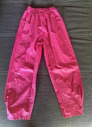 Рожеві штани дощовики на дівчинку 7-8 років