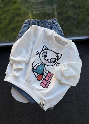 Світшот для дівчинки reserved з котом