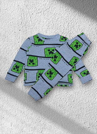 Серая пижама minecraft george на мальчика 6-7 лет