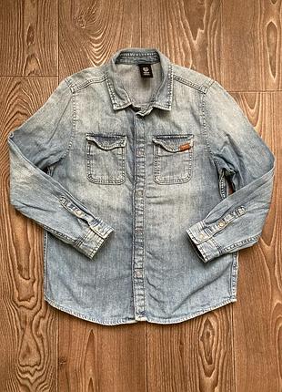 Джинсова сорочка для хлопчика 5-6-7 років h&m з довгим рукавом