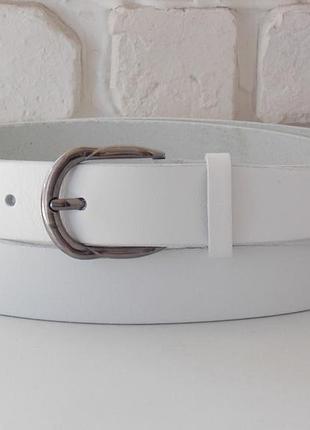 Кожаный женский белый пасок (Украина)