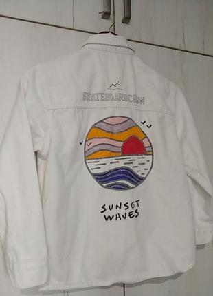 Джинсовый пиджак для девочки zara