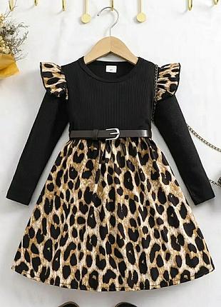 Чорна леопардова сукня для дівчинки