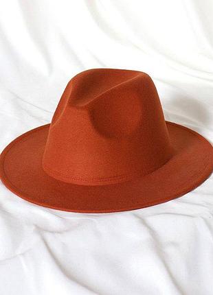 Шляпа федора унисекс с устойчивыми полями original терракотовая